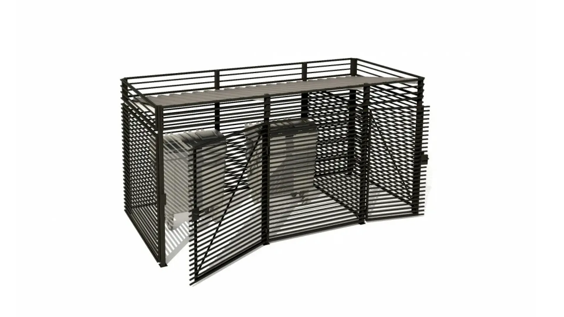 Контейнерная площадка КП02.1, с дверьми 3500х1950х2100 мм  2 шт